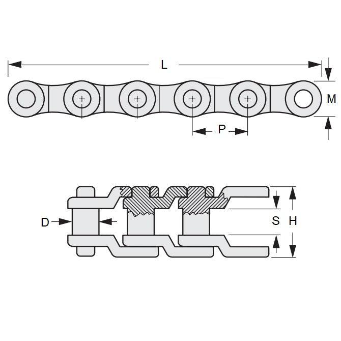1047006 | CH1-031-015R-0305-AC (Length) --- 3.117x1.52 mm - 0.9 kg - Acetal - Black Chain