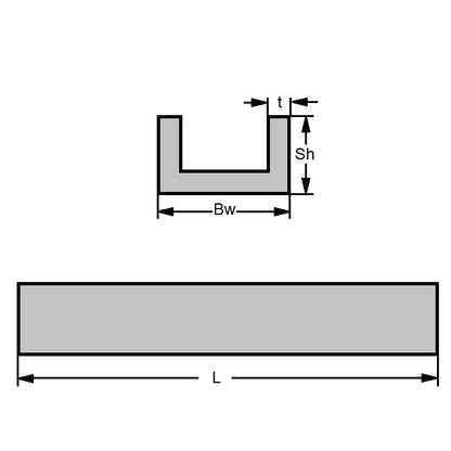 1107259 | CH-0150-0150-1000-A --- Aluminium Channel - 15x15x1000 mm - Aluminium