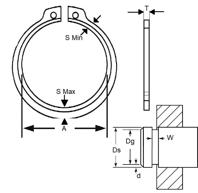 1157691 | CEB-04763-C (63 Pcs) --- External Retaining Rings - 47.63x1.57x44.4 mm Circlips - Carbon Steel