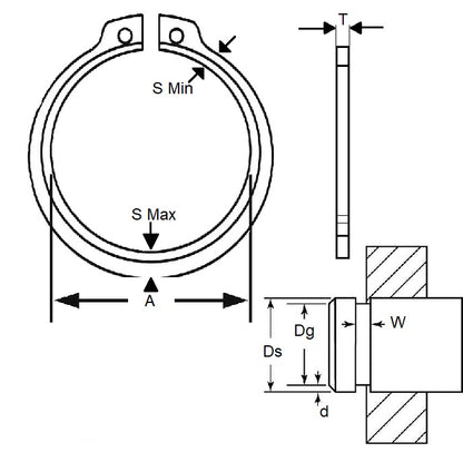 1157691 | CEB-04763-C (63 Pcs) --- External Retaining Rings - 47.63x1.57x44.4 mm Circlips - Carbon Steel