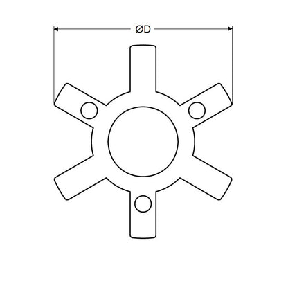 1118962 | CP-191-HUB-J-3J-38 --- Three Jaw Type Couplings - 19.05x19.05x38.1 mm Hubs