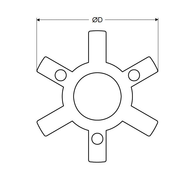 1119015 | CP-191-HUB-J-3J-64 --- Three Jaw Type Couplings - 19.05x19.05x63.5 mm Hubs