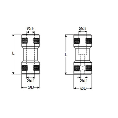 1040969 | CP-023-040-09-R-B (4 Pcs) --- Rigid Couplings - 2.3x4x9 mm Hobby Brass - Brass Coupling