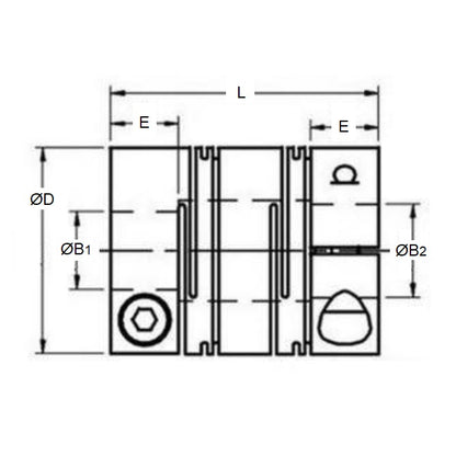 1038448 | CP-020-020-13-017-H-RFC-AL --- Helical Couplings - 1.950 / 1.950 mm Pilot Bore - Max 3mm - 13 / 14.5 Short Series - Aluminium 7075-T6