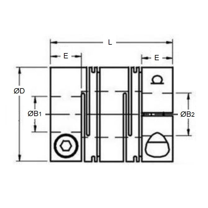 1060446 | CP-050-064-16-024-H-RFC-AL --- Helical Couplings - 5x6.35 - 16 / 18 Long Series - Aluminium 7075-T6 Coupling