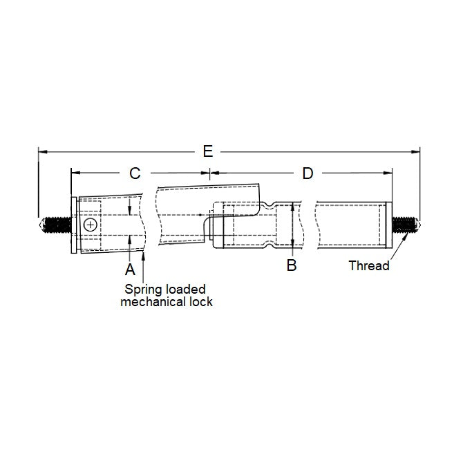 1202978 | GAS44RS (Each) --- Econoloc Gas Springs - 150.1x363.98 mm - 66.22 KG - Steel Gas Spring