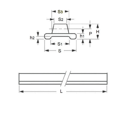 1040424 | GR-M2F-2000-A (Each) --- Rack Gears - Module 2 - 2000x15 mm Imperial