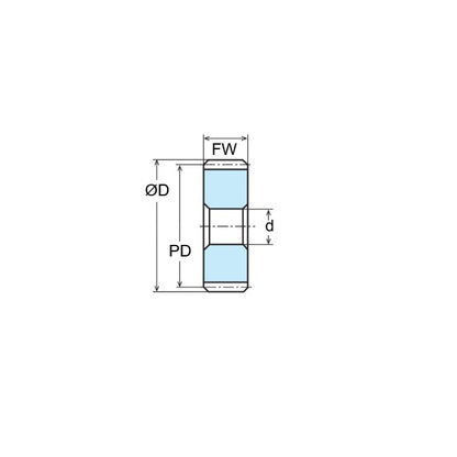 1096182 | G010P-012-V32-048-032-N --- Spur Gears - 12 tooth - 9.53x3.175 mm Hubless - Nylon Polyamide 6/6 Gear