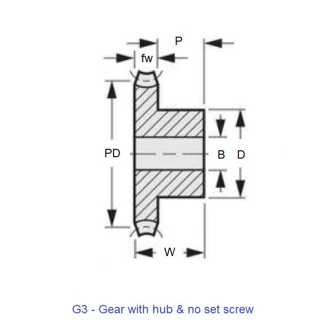 1036122 | WG1R-100-040-080-ACE --- Worm Gears - Pitch Module 1.0 - 40 tooth - 3 Deg 35 Min Module 1.0 - Polyacetal White Gear