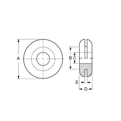 1093593 | GO-106-064-133-R17 (5 Pcs) --- Natural Rubber Grommets - 10.6x6.4x13.3 mm Open - Natural Rubber Grommet