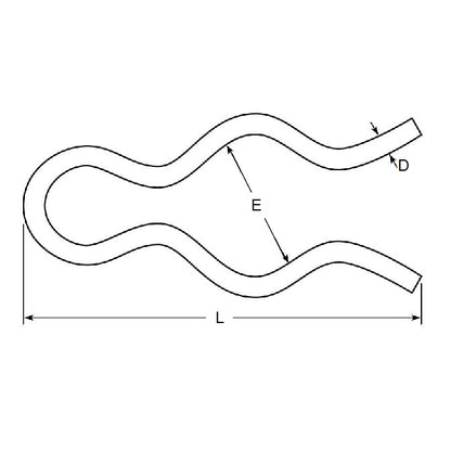 1050823 | HPE-040-08-012-C (5 Pcs) --- Hitch External Pins - 3.97x1.2x0.8 mm - Spring Wire, Oil-Tempered Pin