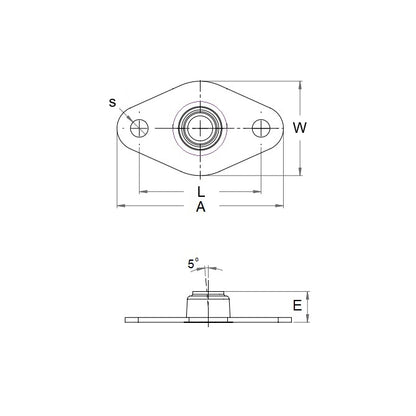 1054178 | BFM-4M-N (2 Pcs) --- Flanged 2 Bolt Housing Assembly - 4x53x17 mm Self Aligning - Steel