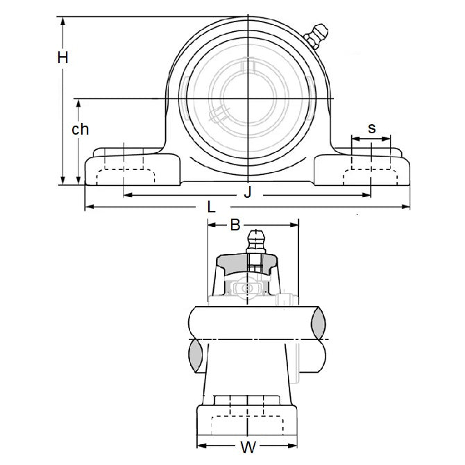 1180539 | P204 (Each) --- Cast Iron Pillow Block Housings - 65x127x38 mm - Cast Iron Housing