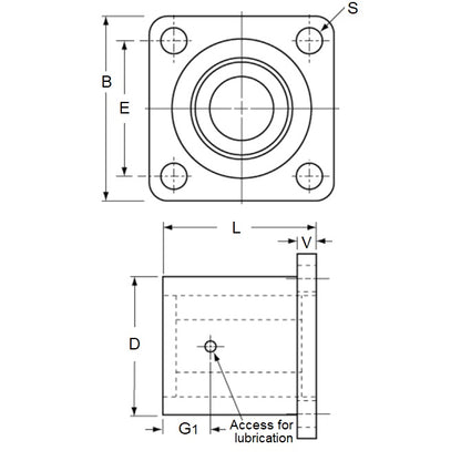 1150077 | LCHF-0381-102-TSS --- Thomson Super Housings Linear - 38.1x101.6 - 10.4 x 79.38 Smart Flanged