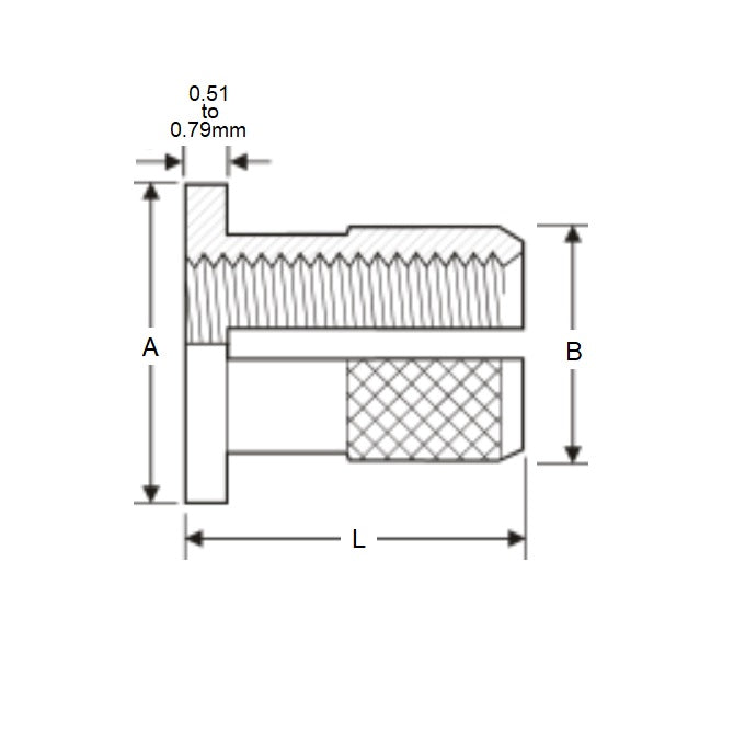 1225028 | IN-EP-030M-090-FB (5 Pcs) --- Expansion Inserts - M3 - 3x0.5mm - 5x9 mm Press In - Brass Insert