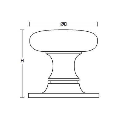 1055247 | KF042C-038-CAB-CH16 (32 Pcs) --- Cabinet Hardware Knobs - 8-32 UNC - 4.17mm - 38.1x25.4 mm - Zinc Diecast Knob