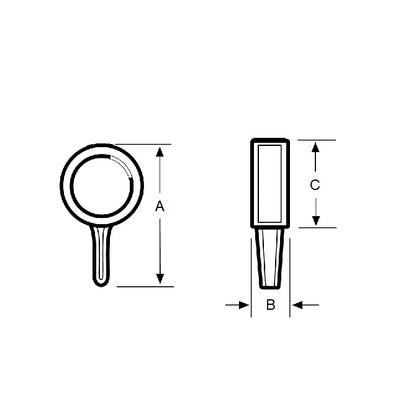 1071972 | KM064-017-L-B (10 Pcs) --- Thumb Knobs - 1/4 - 6.35mm - - Use Own Screw 17.46x11.1 mm For Cap Screws - Plastic Knob