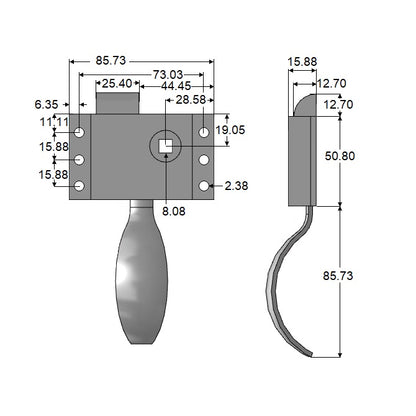 1223000 | HH-107RS --- Latching Cab Locks Handles - Right Hand - - -