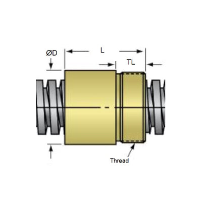 1085212 | AR222RS (4 Pcs) --- Nuts Leadscrew - 9.525 mm - 12 - 1 Imperial - Plastic