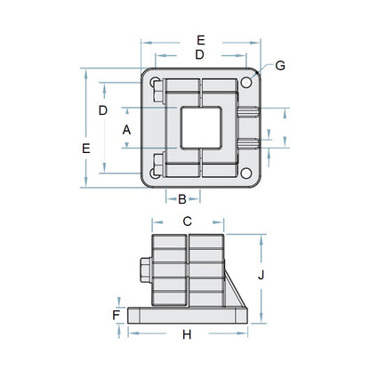 1151058 | LCSQCL-0381-F (Each) --- Housing Clamps Square Linear - 38.1 mm Flanged Base 33.99 mm