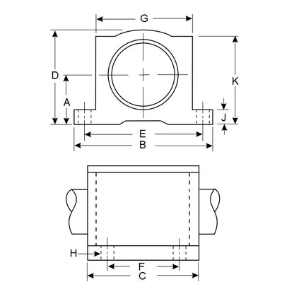 1085428 | PBC-100RS --- Housings Pillow Block Frelon Linear - 9.525x12.7x44.45 mm Precision
