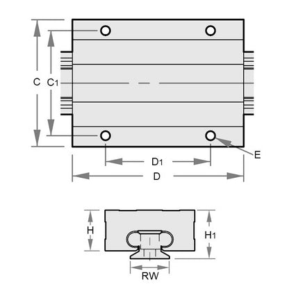 1108124 | PBC-1215RS --- Mini Rail Carriages Linear - 15x32x42 mm - Aluminium