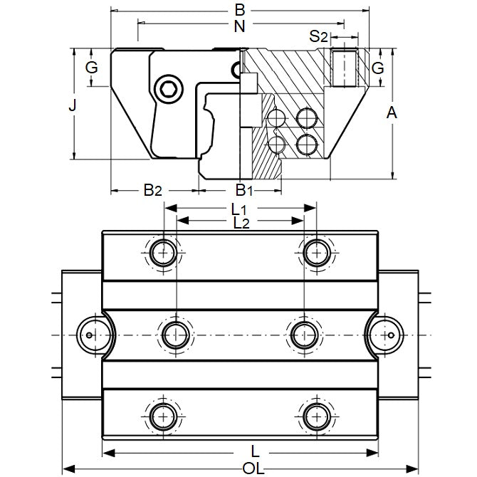 1156203 | TLM-3100RS --- Rail Systems Type 2 Carriage Linear - Size Reference 45 - 60x120 mm Standard