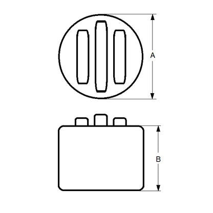 1134018 | MAG-D-25-038-C3T --- 3 Pole Magnets - 25.4x38.1 mm - 20.4 kg Ceramic Insulated Aluminium Tapped Blind Hole
