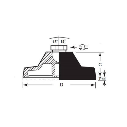 1135814 | TMF-608RS --- Levelling Bonded Neoprene Mounts - 27.0 to 136.0 Kg 1.27x5.08 mm No Stud