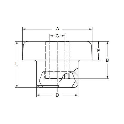 1159292 | TB-25-60SR --- Bonded Mounts - 50 kg - 10x27 mm Tee Bush Centre Bolt - Neoprene Rubber and Steel Mount