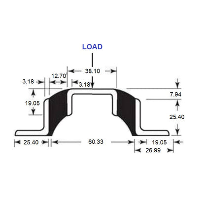 1182431 | MVIS-0091 --- Vibro Insulator Strips Mounts - 90.718 kg - 101.6x114.3 mm - Neoprene Rubber and Steel Mount
