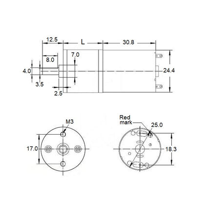 1221645 | GM-25A370-001 --- DC Gearmotors - 5600 RPM - 72 g.cm - 17 mm Size 25 Economy