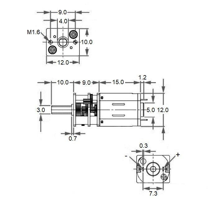 1083318 | 12LM-1-400 --- Open Gear Gearmotors - 8.75 RPM - 1.5 V - 0.05 A - Steel Gearmotor