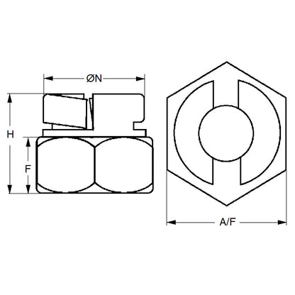 1078814 | NT080M-AE-S4 --- Aerotight Nuts - M8 - 8x1.25mm - 1.250 mm / 20.32 TPI 10 mm - Stainless Steel 303/304 Similar to A2, 18-8 HRB80 Nut