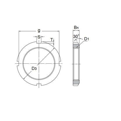 1181941 | KM18 (10 Pcs) --- Bearing Locknuts Nuts - M90 120x16 mm Right Hand Thread - Steel Nut