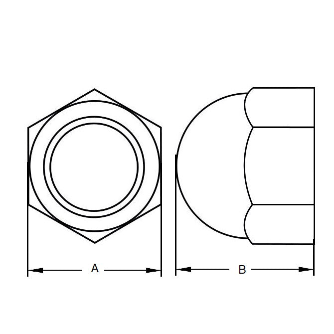 1051036 | NT039W-DM-CC (50 Pcs) --- Dome Nuts - 5/32-32 BSW - 3.969mm - Steel - Chrome Plated