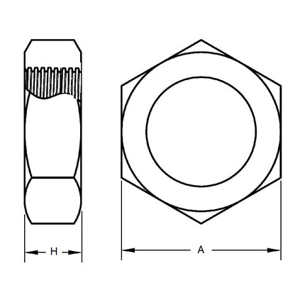 1040581 | NT022C-HX-S4 (200 Pcs) --- Hexagonal Nuts - 2-56 UNC - 2.18mm - 1.68x4.76 mm Full - Stainless Steel 304 Similar to A2, 18-8 HRB80 Nut