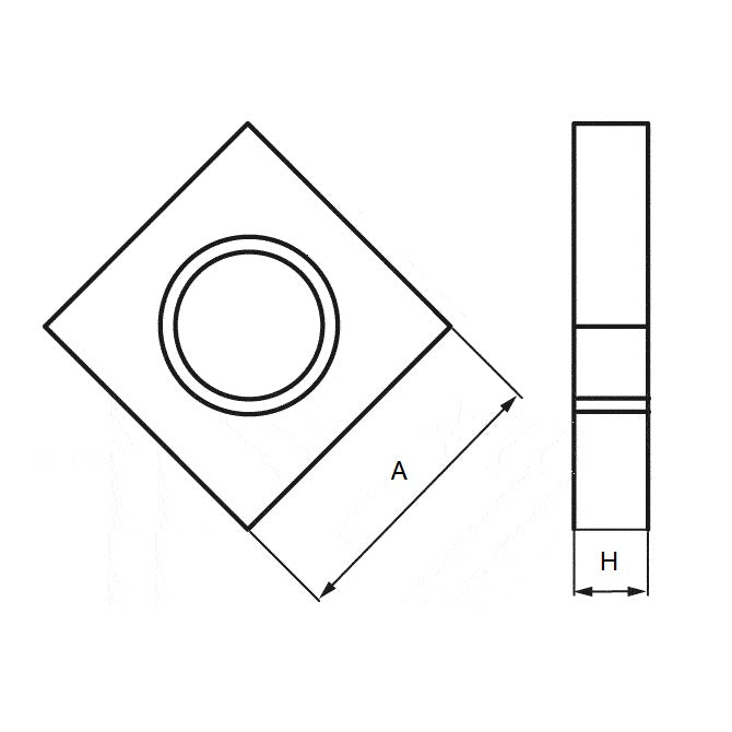 1054958 | NT042C-SQ-CZ (100 Pcs) --- Square Machine Screw Nuts - 8-32 UNC - 4.17mm - 12.294x3.3 mm