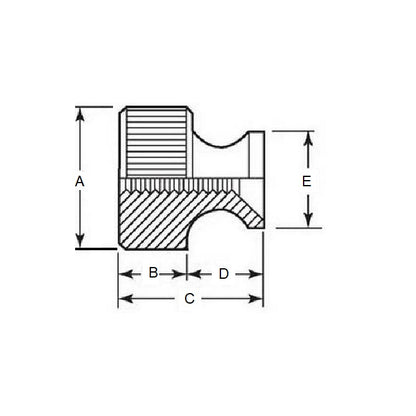 1054808 | NT042C-THC-BR (25 Pcs) --- Thumb Nuts - 8-32 UNC - 4.17mm - 7.1x3.18 mm Collared - Brass Nut