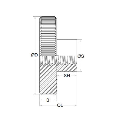 1072147 | NT064C-TH2512-S3 --- Thumb Nuts - 1/4-20 UNC - 6.35mm - 19.1x6.35 mm Basic - Stainless Steel 303/304 Similar to A2, 18-8 HRB80 Nut