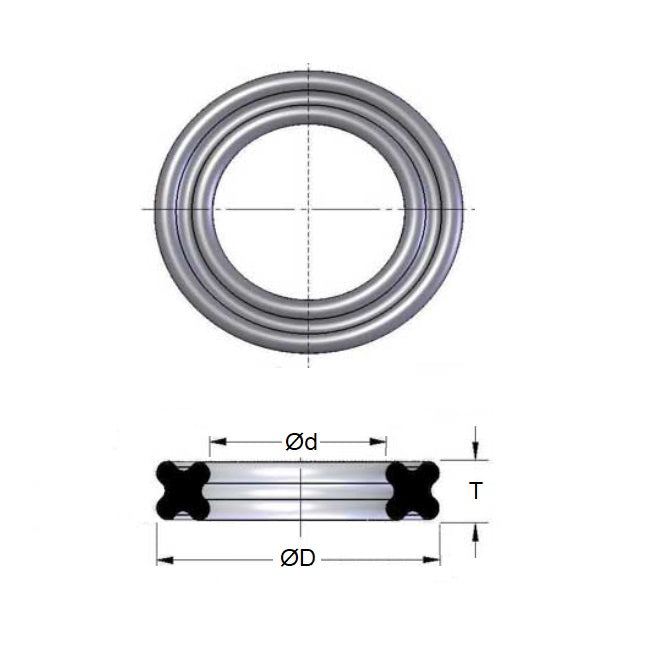 1124881 | QR-02064-320-N70 (200 Pcs) --- Quad O-Rings - 20.64x3.18 mm - Nitrile NBR O-Ring