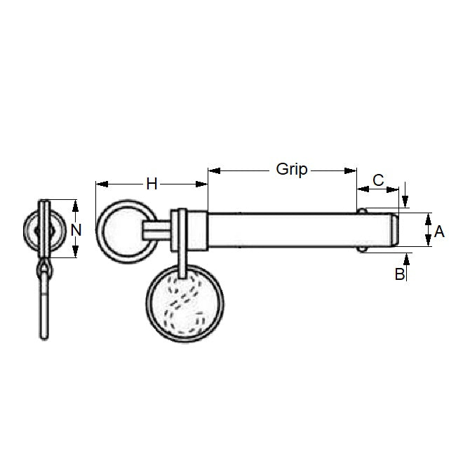 1073279 | BLP-064-0635-DR-S17 --- Ball Lock Pins - 6.35x63.5 mm - 17-4 PH Stainless Double Acting Pin