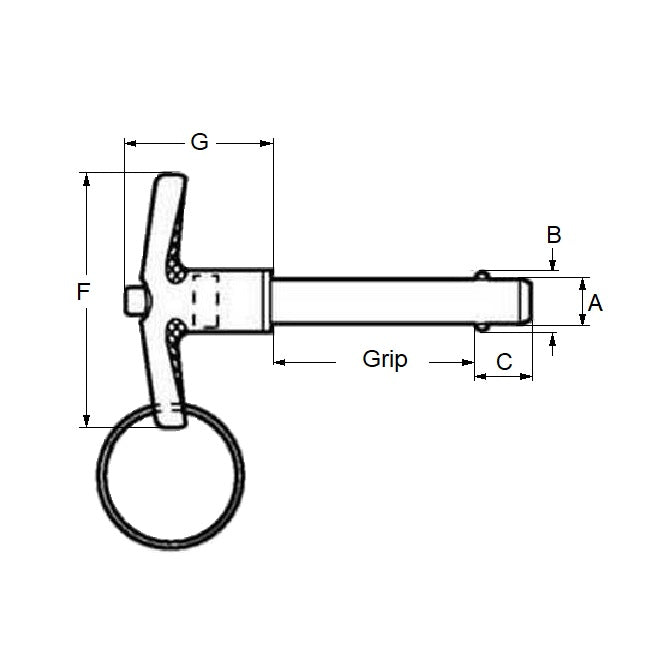 1119535 | BLP-159-0635-T-S4 (Each) --- Ball Lock Pins - 15.88x63.5 mm - 304 Stainless Steel No Shoulder Pin