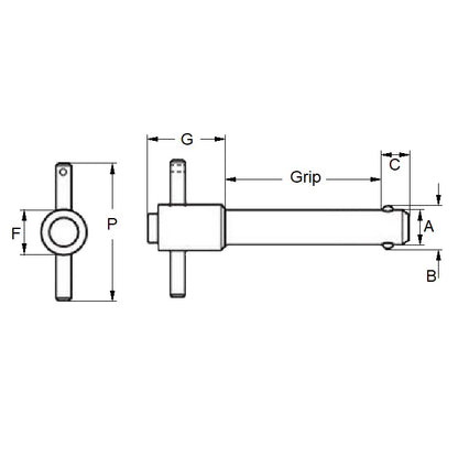 1078253 | BLP-079-0508-THD-S17 --- Ball Lock Pins - 7.94x50.8 mm - 17-4 PH Stainless No Shoulder Pin