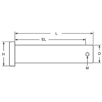 1077975 | CLP-079-0198-S6 (2 Pcs) --- Clevis Pins - 7.94x19.84x25.4 mm Pin Locking - Stainless Steel 316 Similar to A4, 18-10