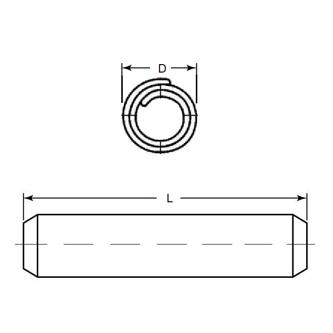 1067398 | PSP-060-024-S2 --- Coiled Pins - 6x24 - 6.00 - 6.15  - Stainless Steel 304 Similar to A2, 18-8 HRB80