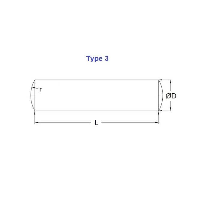 1039580 | DP020-012-316-3 (500 Pcs) --- Dowel Pins - 2x12x12.6 mm - Stainless Steel 316 Similar to A4, 18-10