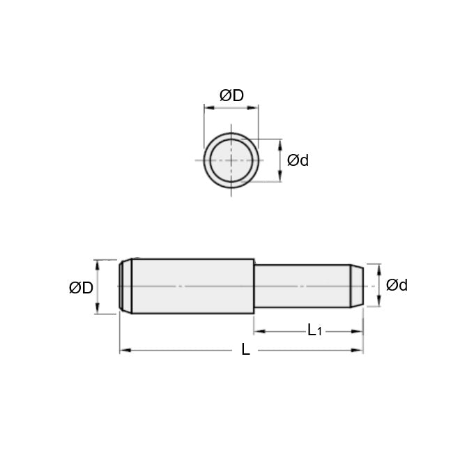 1081355 | DPS080-025-CH-1 --- Dowel Pins - 8x25 Stepped - Carbon Steel Pin
