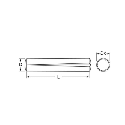 1073087 | GP1-0635-5080-C --- Groove Pins - 6.35x50.8 - - - Carbon Steel - Low Carbon Pin