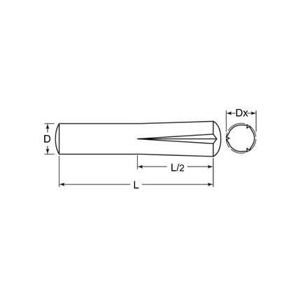 1042289 | GP2-0250-2000-BO (1000 Pcs) --- Groove Pins - 2.5x20x2.7 mm - Black Oxide Steel Pin